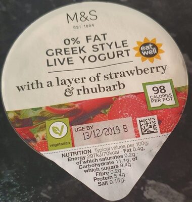 0% fat greek style live yogurt