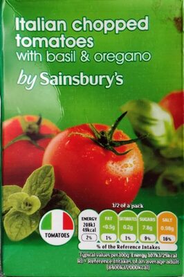 Italian chopped tomatoes with basil & oregano