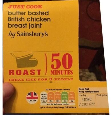 CHICKEN OVEN COOK 60 MINUTES just cook by Sainsbur