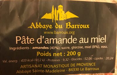 Pate d'amande au miel