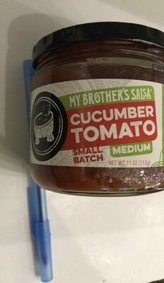 My brother's salsa cucumber tomato