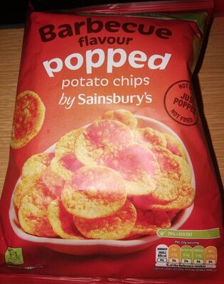 Barbecue flavour popped potato chips