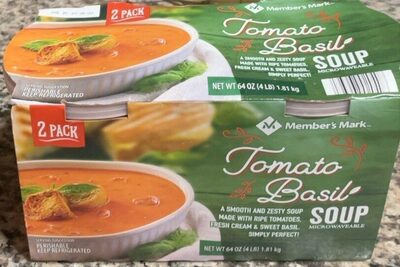 Microwaveable tomato basil soup