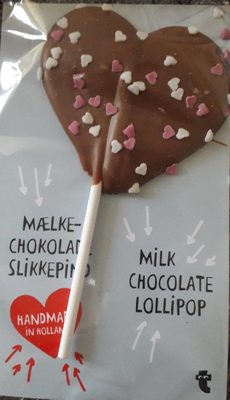 Sucette au chocolat en coeur