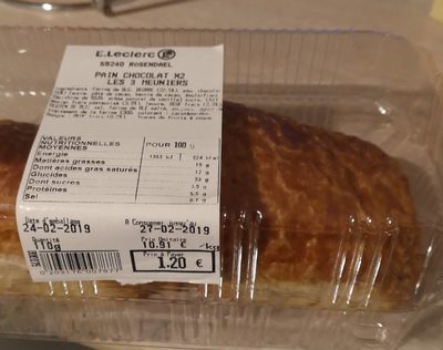 Pains au chocolat Leclerc les 3 meuniers x 2