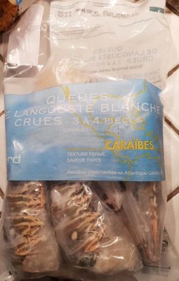Queues de langoustes blanches crues