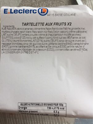 Tartelette aux fruits