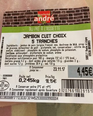 Jambon cuit choix