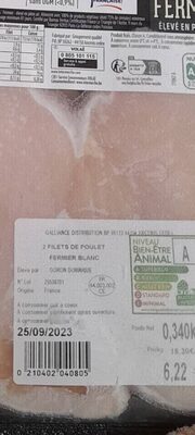 2 filets de poulet fermier blanc