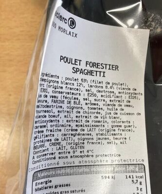 Poulet forestier spaghetti
