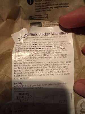 3 Buttermilk Chicken Mini Fillets