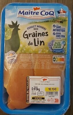 2 filets de Poulet nourri aux graines de lin