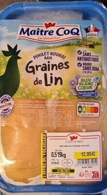 Filets de poulet nourri aux graines lin