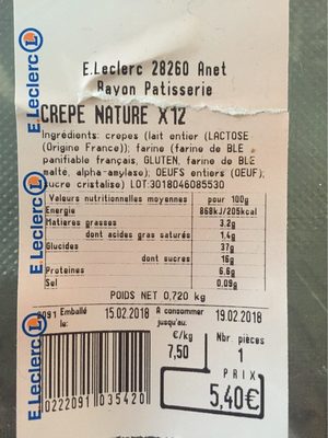Crêpes nature