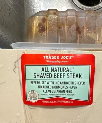 All Natural Shaved Beef Steak