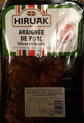 Araignée de porc olives et basilic