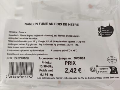 Narlon fumé au bois de hêtre