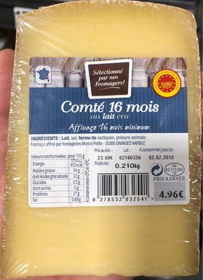 Comté 16 mois au lait cru