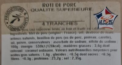 Rôti de porc, 4 tranches
