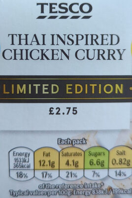 Thai Inspired Chicken Curry Wrap
