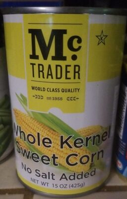 Whole kernel sweet corn  no salt added