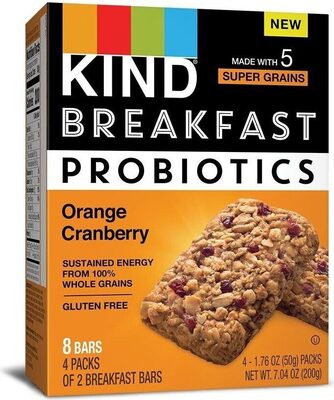 Breakfast probiotics orange cranberry bars