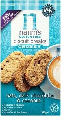 Gluten Free Oats, Dark Chocolate & Coconut Biscuit Breaks Chunky