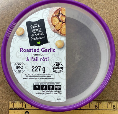 Roasted Garlic Hummus, YFMkt.