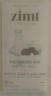 The Milkless Way Vegan Milk Chocolate with Coconut and Maple Sugars