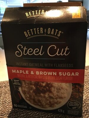 Steel cut instant oatmeal with flaxseeds maple and brown sugar
