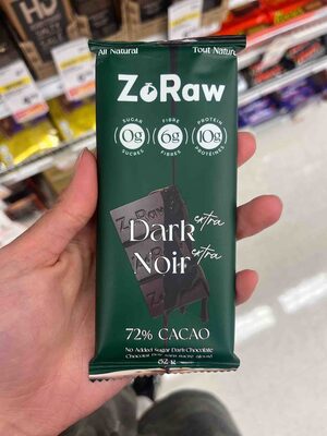 Dark Noir 72% Cacao No Added Sugar Dark Chocolate