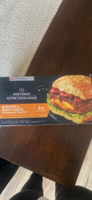 Burgers de Bœuf Farcis Fromage et Bacon