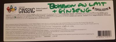 Boisson lactée au ginseng