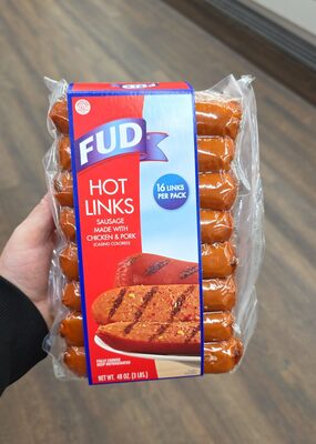 Hot links sausage made with chicken & pork