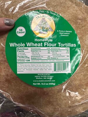 Whole Wheat Flour Tortillas