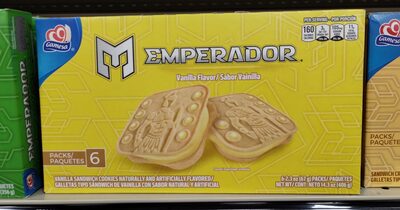 Gamesa Emperador Vanilla Cookies (6-2.3 Oz) 14.3 Ounce 6 Pack Box