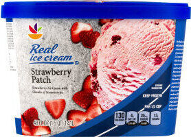 Strawberry Ice Cream With Chunks Of Real Strawberries