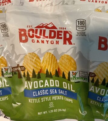 Avocado Oil Kettle Cooked Canyon Cut Potato Chips - Sea Salt
