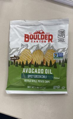 Avocado Oil Spicy Green Chili Kettle Style Potato Chips