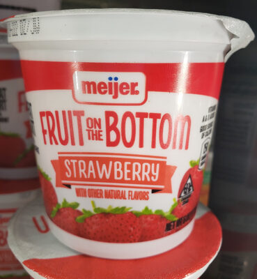 Fruit on the bottom yogurt strawberry, strawberry