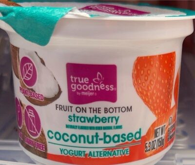 Strawberry coconut based yogurt