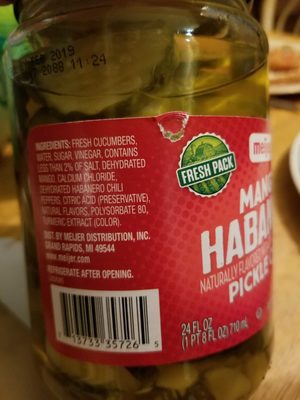 Pickle chips, mango habanero