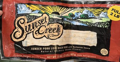 Hickory smoke flavor tender pork loin back ribs with barbecue sauce