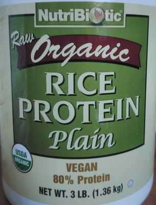 Nutribiotic, raw organic rice protein plain