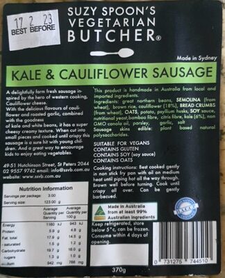 Kale and Cauliflower Sausage