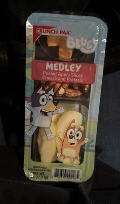 Peeled Apple Slices Cheese and Pretzels