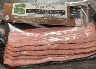 Sugar Free Sliced Uncured Turkey Bacon
