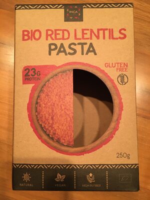 Bio red lentils pasta