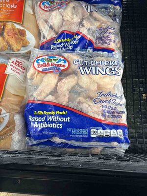 Cut Chicken Wings Raised Without Antibiotics