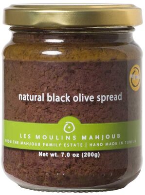 Organic natural black olive spread